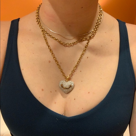 Pave heart diamond Juicy Couture long necklace - Picture 2 of 7